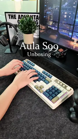 Aula S99 membrane keyboard. #keyboards #wfhkeyboards #creamykeyboards #membranekeyboard #aulas99 #aesthetickeyboards #gamingkeyboards 