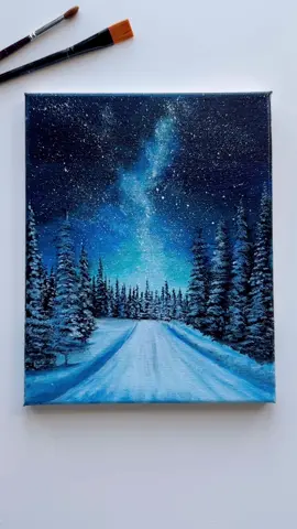 Winter nights🎄Cozy Christmas vibes ❄️ . . . . . . . . . . . . . . . . . . . . . . . . . . . . . . . . . . . #art #pinetree #pines #landscapepainting #landscapes #wintervibes #christmastiktok #christmastree #aurora #stars #artistoftiktok #paintersoftiktok #rewards #peacefulvibes #paintingtutorial #acrylicpainting #paintingideas #easyart #howtopaint #canvaspainting #chillvibes #artok #viralart #art #colorpalette #abminiart #snowy #snowylandscape #traditionalart 