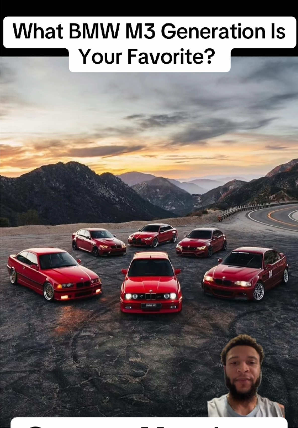 Take your pick! 🇩🇪🏎️ #bmw #m3 #generation #bmwm3 #e30 #e36 #e46 #e90 #f80 #g80 #carsoftiktok #fyp #explore #tiktok #na #twinturbo #greenscreen 