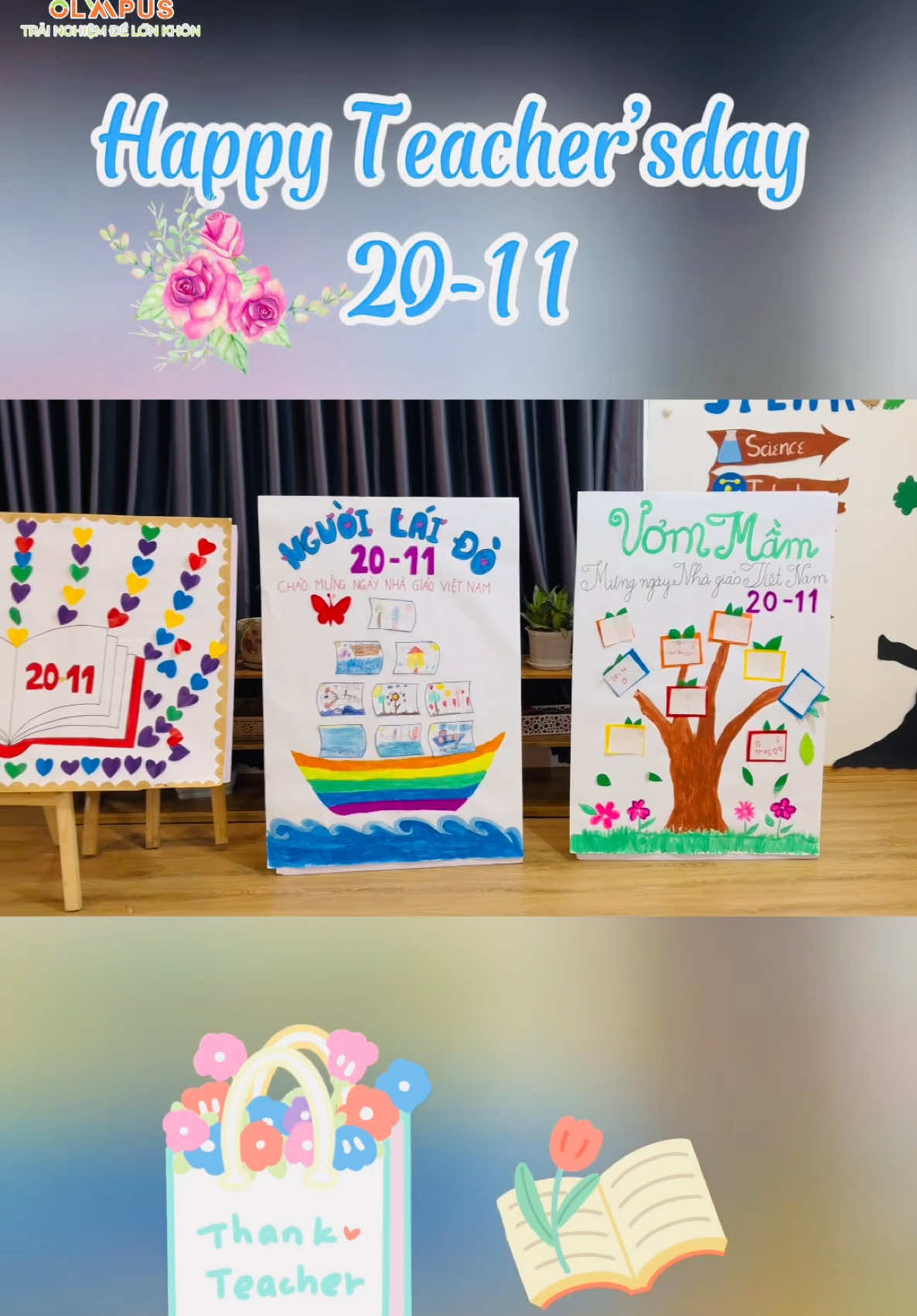 Báo tường 20/11#Olympus #preschoolactivities #ngoitruonghanhphuc 