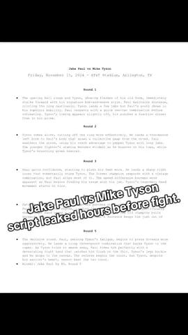 Jake Paul vs Mike Tyson LEAKED! #viral #explore #paulvstyson 