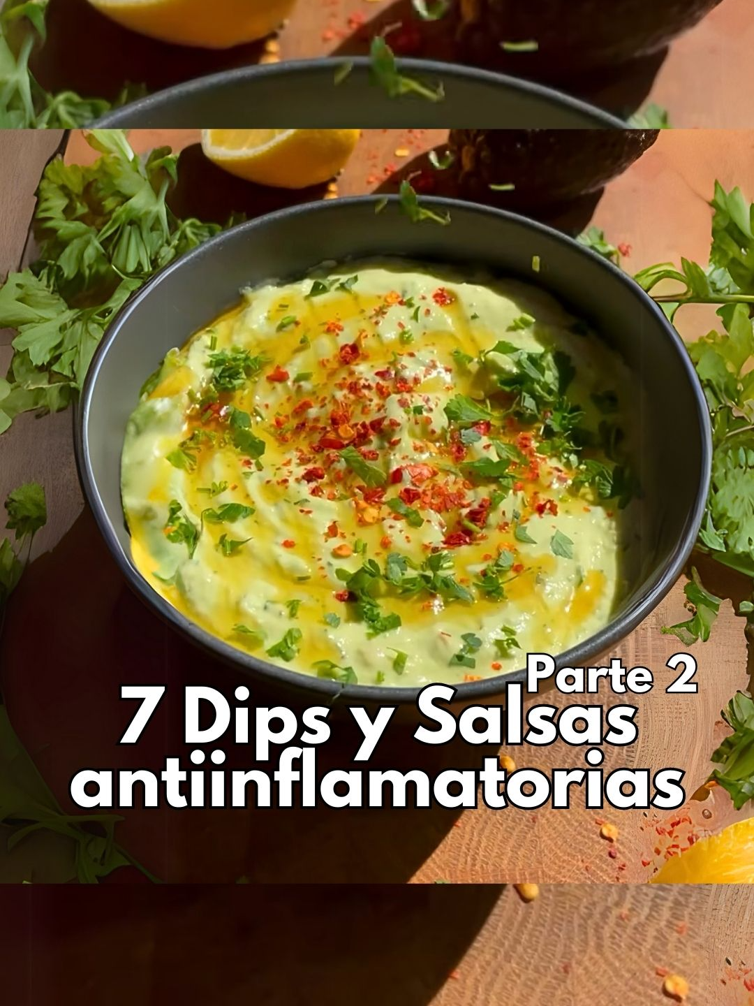 Parte 2  ¡7 Ideas de Dips y Salsas antiinflamatorias saludables! 💚  No solo son deliciosas y fáciles, sino que  aportan múltiples beneficios para la salud 😍 Estos 7 dips antiinflamatorios combinan ingredientes ricos en antioxidantes, grasas saludables y nutrientes esenciales que favorecen la salud integral. Elaborados con alimentos como aguacate, pistachos, ajo, calabaza y yogur griego, estos dips ayudan a reducir la inflamación, fortalecen el sistema inmunológico, y promueven una piel radiante. La combinación de hierbas aromáticas y especias como el pimentón, junto con quesos fermentados y aceites saludables, no solo mejora la digestión sino que también apoya el manejo de condiciones inflamatorias y protege contra enfermedades crónicas. Estos dips deliciosos y nutritivos son ideales para complementar cualquier comida y cuidar tu bienestar de forma natural. Aguacate y Queso Feta Ingredientes: 4 porciones 1 aguacate maduro 3.5 oz (100 g) de queso feta 3.5 oz (100 g) de queso crema 1 cucharada (15 ml) de jugo de limón 2 cucharadas (30 ml) de aceite de oliva o aceite de aguacate 1 cucharada (15 ml) de jarabe de fruta de monje (más extra para decorar, al gusto) 3 dientes de ajo Pimienta, al gusto 2 cucharadas (aproximadamente 8 g) de perejil fresco (más extra para decorar) Hojuelas de chile para decorar (opcional) Pepinillos Encurtidos Ingredientes: 4 porciones 4-5 pepinillos encurtidos medianos (Pickle) (200 g) 1 taza (245 g) de yogur griego 2 cucharadas (30 g) de queso crema 2 dientes de ajo 1 cucharada (15 ml) de aceite de oliva o de aguacate 1 cucharadita (5 ml) de jugo de limón Perejil fresco, al gusto Sal y pimienta, al gusto PIMIENTO ROJO Ingredientes: 6 porciones 4 pimientos rojos medianos 1 cabeza de ajo 7 oz (200 g) de queso feta 7 oz (200 g) de queso crema 3 cdas (45 ml) de aceite de oliva o de aguacate 2 cdas (30 ml) de jarabe de fruta de monje (ajusta al gusto) Pimienta al gusto Pimientos dulces al gusto Hojuelas de chile al gusto Perejil fresco (para decorar) DIP DE PISTACHO Y QUESO FETA Ingredientes: 4 porciones 1/2 taza (70 g) de pistachos sin cáscara Unas hojas de menta o hierbabuena 1 diente de ajo Jugo de medio limón (aproximadamente 1 cucharada o 15 ml) Un chorrito de aceite de oliva (al gusto) 2 cucharadas (30 g) de yogur griego 7 oz (200 g) de queso feta Para decorar: Pimentón Aceite de oliva Pistachos picados DIP DE CALABAZA Ingredientes: 3 porciones 1 libra (450 g) de calabaza, pelada y cortada en cubitos 10.5 oz (300 g) de chayote, pelado y cortado en cubitos 3 cucharadas (45 ml) de aceite de oliva extra virgen Hierbas aromáticas al gusto: salvia, romero y laurel Pimentón, sal y pimienta, al gusto 1 cucharada (15 g) de pasta de tomate 3 cucharadas (20 g) de queso parmesano rallado para el tope 5.3 oz (150 g) de queso mozzarella Caldo de verduras (suficiente para cubrir las verduras) MAYONESA SALUDABLE Ingredientes: 2 porciones 3 huevos cocidos 2 cucharadas (30 ml) de aceite de oliva o aguacate  1 cucharada (15 ml) de vinagre 1/2 cucharadita de mostaza Pimienta y sal al gusto 1 pizca de stevia (opcional) BERENJENA Ingredientes: 4 porciones 3 berenjenas medianas 2 cucharadas (30 g) de yogur griego 1 cabeza de ajo 2 cucharadas (25 ml) de aceite de oliva o de aguacate  1 cucharada (10 g) semillas de sésamo 2 cucharadas (25 ml) de jugo de limón (ajusta al gusto) Perejil fresco (un manojo pequeño) Sal al gusto Sígueme para muchas #recetasantiinflamatorias de #panes y #postresfit #sinharina, #singluten y #sinazucar 📲 Coleccionando recetas antiinflamatorias para ti. Recetas: dietitiandebbie, essen_paradies, kochen_mit_k, laregoladelpiatto, lusya_food_mood, masterfoodz, mediterranean.diet.plan, tictacyummy Síguelas para muchas recetas saludables #aderezos #salsas #dip #recetafit  #sinhidratos #altoenproteinas #recetasantiinflamatorias #alimentacionantiinflamatoria #ceroinflamacion #beneficios #salud #bienestar #dietaequilibrada #sinazucar #ceroazucar