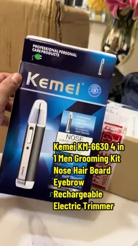 Kemei KM-6630 4 in 1 Men Grooming Kit Nose Hair Beard Eyebrow Rechargeable Electric Trimmer, Nose Trimmer Ear Shaver Clippers Kumis#kemei #grooming #groomingtips #nosetrimmer #shaver #CapCut 