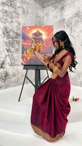 Hanuman 🔥🎨 - God of wisdom, strength, courage, devotion & self discipline. Applying UV paint on my mixed media piece // Stay tuned for the UV glow in the dark version 🤞🏽 Prints are available on my site. Link in bio #hanuman #hindu #tamil #viral #vegeta #fyp #foryourpage #foryoupage 