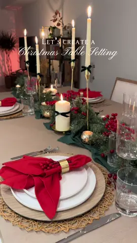 Set the table with me!🎄 You can shop this post through the link in my bio 🥰 . . . #christmastablescape #christmastable #christmasdinnertable #christmastabledecor #christmastabledecoration #holidaytabledecor #holidaytablescape #holidaytable #holidaytabledecor #festivetable #festivetabledecor @Wayfair @crateandbarrel 