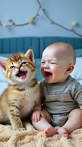 Cute baby laugh #cute  #cutebaby  #bebestiktoks  #babylaugh  #bebe  #cutekitty  #ai  #fyp  #cuteanimals 