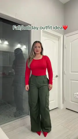 Do you not get the concept? #red #olivegreen #fallfashion #falloutfits #falloutfitinspo #holidayoutfit 