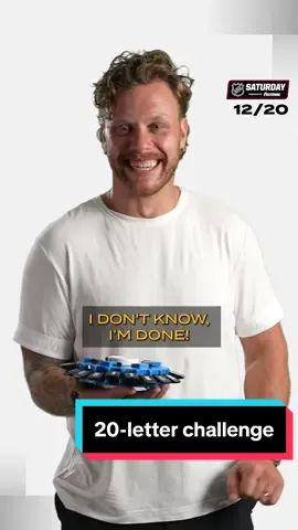 David Pastrňák attempts the 20-letter challenge #NHL #NHLSaturday 