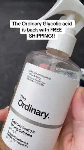 Free shipping is back on the ordinary! #fyp #clearskin #theordinary #skincare #sale #freeshipping #glycolicacid #tiktokshop #tiktokshopblackfriday 
