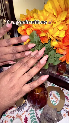 Giving nude fall nails with @BTArtboxnailsofficial 💅🏾  #nails #diynail #girlthings 