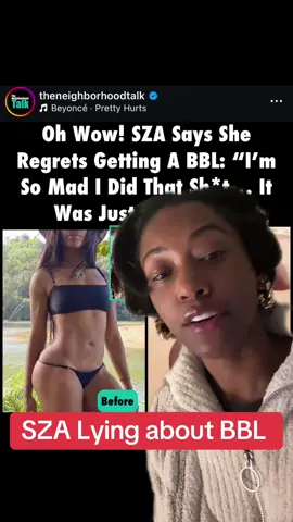 #greenscreen sza says she regrets getting her bbl #sza #snooze #saturn #bbl #fyp #celebritynews #botched #bodypositivity #bodydysphormia 