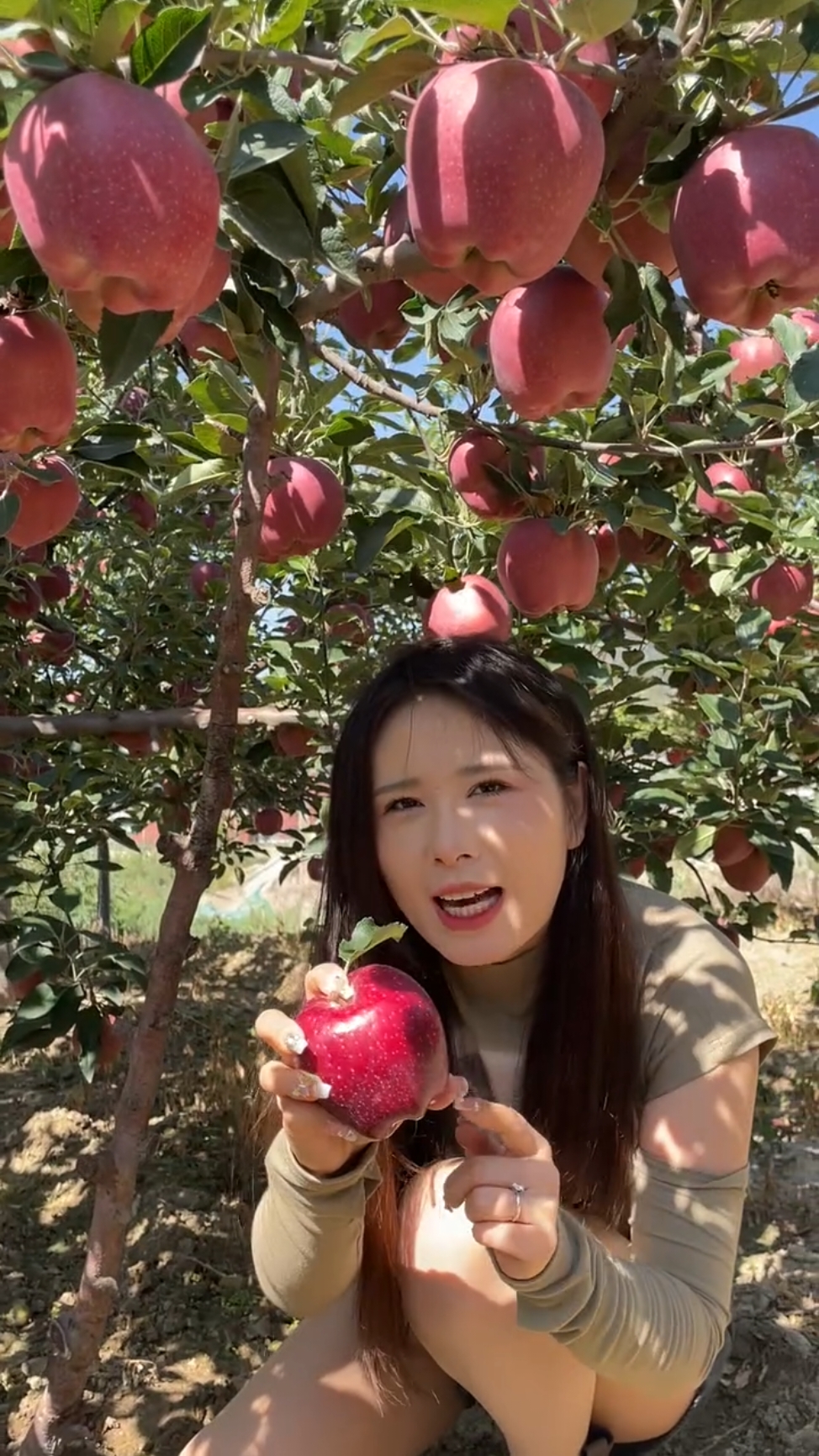 So fresh 😋 enjoy eating apple 🍎 at farm #nature #apple #fresh #fruit #sweet #taste 