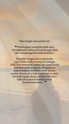 Hiduplah dengan hati yang tenang, tanpa merasa iri terhadap pencapaian orang lain, karena setiap manusia sudah memiliki takaran rezekinya masing-masing yang telah Allah tetapkan. Syukuri apa yang ada, fokus pada usaha, dan percayalah bahwa rezeki tidak akan pernah tertukar. #hatitenang #motivation #katakata #quotes #motivasihidup #bersyukur #ingatallah #positivevibes 