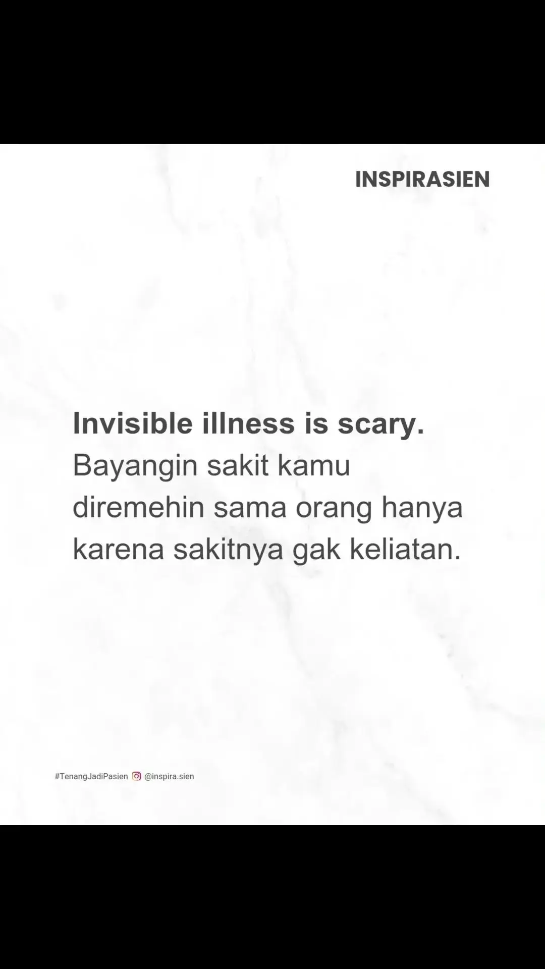 #Repost @inspira.sien ... Udah sakit luar biasa sampai rasanya mau mati tapi orang lain remehin kondisimu dengan bilang: 