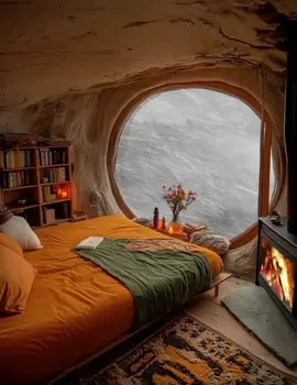 safe and warm in our sung cave and bedroom during snowstorm #cozycabin #heavysnowfall #strongwinds #unfreezemyacount 