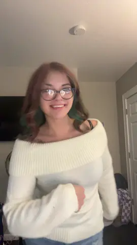 I actually love her. I just need a different colored bra 🙃😭😂 #sweaterweather #sweater #offtheshoulder #tiktokmademebuyit #falldealsforyou #tiktokshopfinds #seasonalessentials #tiktokshopcybermonday #tiktokshopblackfriday #blackfriday #cybermondaydeals #fy #cutesweatshirts 