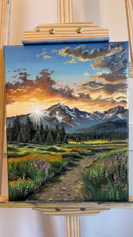 Sunset✨ . . #art #oilpainting #oiloncanvas #painting #artoftheday #landscapeart #tiktokartists #artist #landscapepainting #realismart #tiktokart #sunset #sunsetpainting 