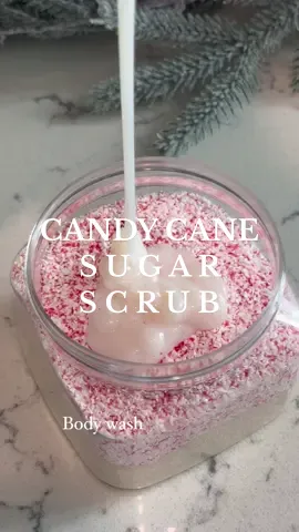 DIY Candy Cane Sugar Scrub🫧❤️🎅🏻 #DIY #sugarscrub #asmrsounds #diyscrub #aesthetic #diybodyscrub #SelfCare #christmas #candycanesugarscrub #christmasseason #candycane #skincare #thatgirl 