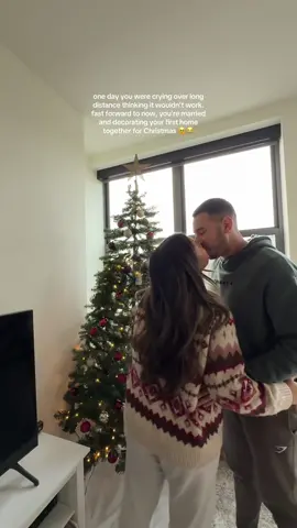 3.5 years of long distance and now we’re married and decorating our first home together for Christmas 🥹😭🎄 #newlyweds #marriedcouple #marriedlife #longdistancerelationship #longdistancecouple #longdistancelove #ldrstory #ldrtips 
