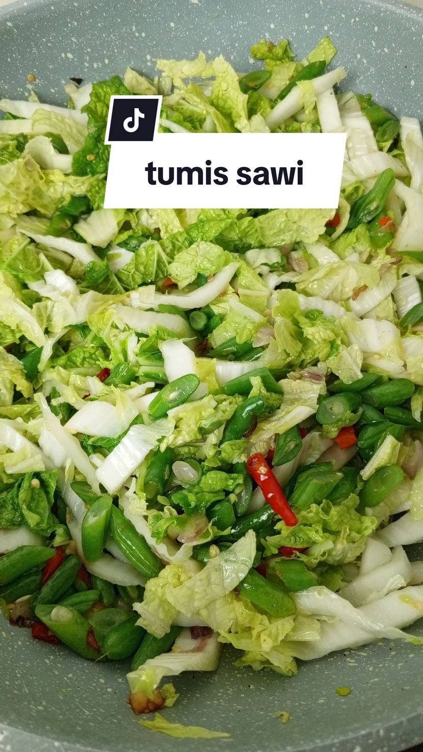 tumis sawi putih campur buncis, resep masakan sehari hari, resep masakan Indonesia,idenu sehari hari 