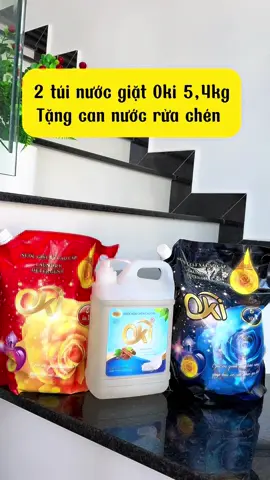 Combo 2 túi nước giặt Oki 5,4kg tặng 1 can nước rửa chén chỉ hơn 100k#emkieutaphoa #nuocgiat #nuocgiatoki #nuocgiatxa 