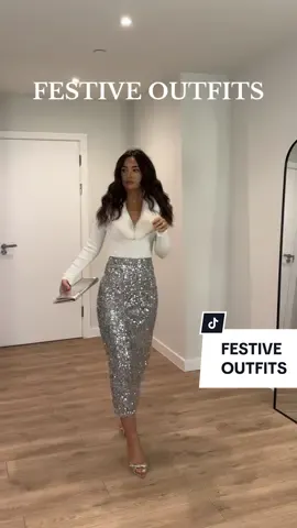 CHRISTMAS PARTY LOOKS 🪩✨ Outfit links are in my bio girls! #outfit #partywear #festivefashion #minimalstyle #styling #styleinspo #sequins #christmaspartyoutfit #ootdinspo #OOTD #outfits #fashiontiktok 