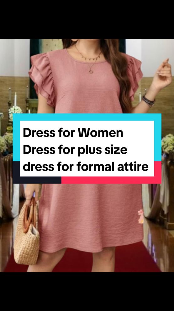 Dress for Women Ruffle linen dress for plus size #dress #dressforwomen #formaldress #plussizedress 