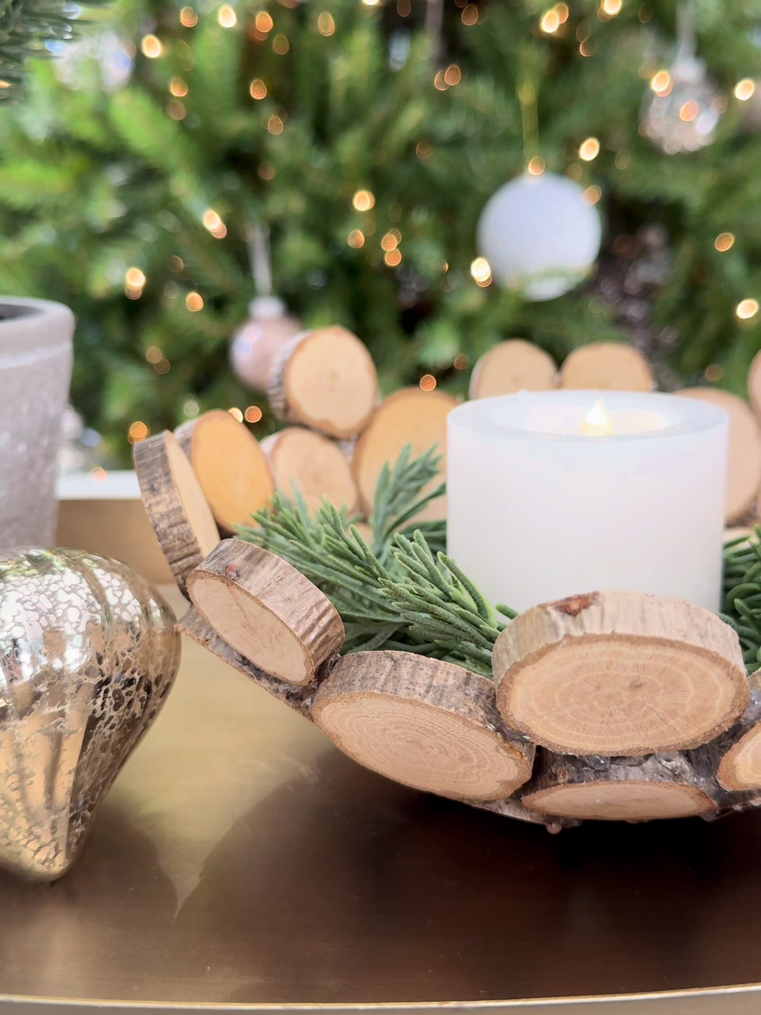 GO to my Profile + tap 🔗 + type “DIY Wood Slice Candle Holder” into the search bar for all of the details.