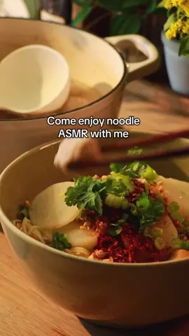 ASMR making Thai style spicy noodle soup! This recipencomes together in less than 30 mins! Comment below if you want me to share you the recipe! 🥰 #noodle #thaifood #meatballs #noodlesoup #fypages #fyp 