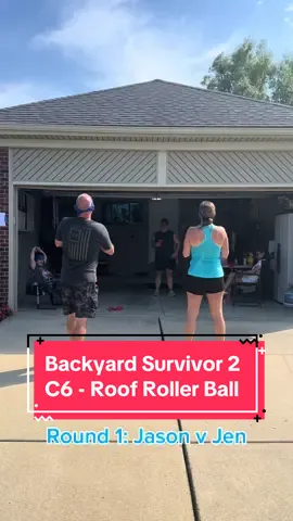 Backyard Survivor 2 - Challenge 6! Roof roller ball! #survivor #familygames #family #game #fun #competition 
