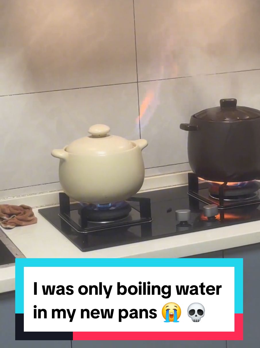 I was only boiling water in my new pans 😭 💀 #cooking 