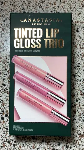 - @Anastasia Beverly Hills Tinted LipGloss Trio >>> #anastasiabeverlyhills #lipgloss #lipcollection #abh #abhproducts #lipproducts #lipproduct #newmakeup #makeuphaul #makeupunboxing #unboxingmakeup #unboxing #makeup #beauty #makeuptok #BeautyTok #fyp #fypシ 