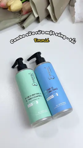 Combo sữa rửa mặt sáng - tối của nhà Emmié, mấy bà dùng cùng với máy rửa mặt là oki lém á, nhất là bà nào da dầu mụn nên tham khảo nha #skincare #reviewskincare #reviewlamdep #suaruamat #happyskin 