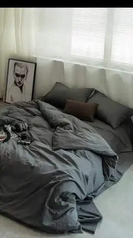 🖤🩶 #ผ้าปูที่นอนสีพื้น #ห้องสีดํา #โทนห้องนอนสีดํา 