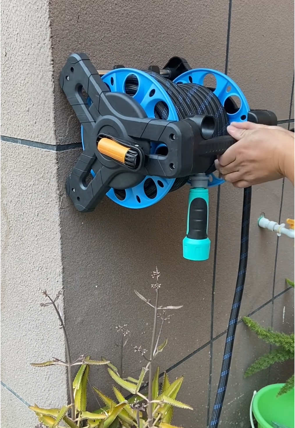 Combo Vòi tưới cây, vòi rửa xe 10 chức năng, dây 3 lớp 10 mét, bộ khung rulo, bộ khớp nối ##voiruaxe##voinuoctuoicay