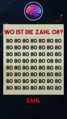 Wo ist die Zahl 08? #quiz #rätsel #test #Logiktest #Logik #logikrätsel 