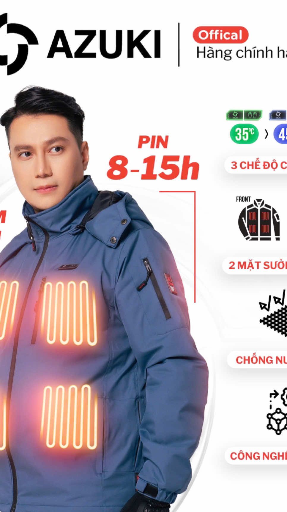 Áo sưởi ấm Azuki 2024 Chống nước - Chống tuyết cực đỉnh #azuki #aosuoiam #aosuoibangpin #aosuoidien #chinhhang 