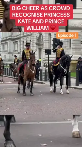 BIG CHEER AS CROWD RECOGNISE PRINCESS KATE AND PRINCE WILLIAM ♥️ #thekingsguard #guards #militarytiktok #police #viralvideotiktok #fyp 