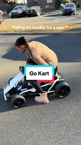 Who enjoys it more? Me or him 🥴 #gokart #kart #drift #kidstoys #kidtok #toddlertok #fyp #momtok 