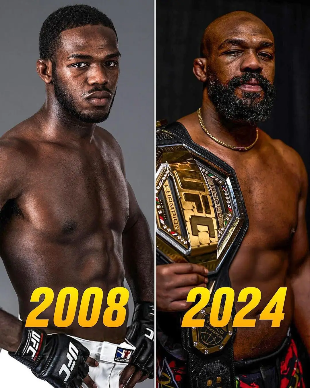 🏆😳 De ses débuts en 2008 a aujourd’hui : 16 ans de domination ! Jon Jones a battu TOUT LE MONDE : des vétérans, des jeunes challengers affamés et des champions établis. Aucun palmarès ne rivalise avec celui de Jon Jones ! #JonJones #UFC #MMA 