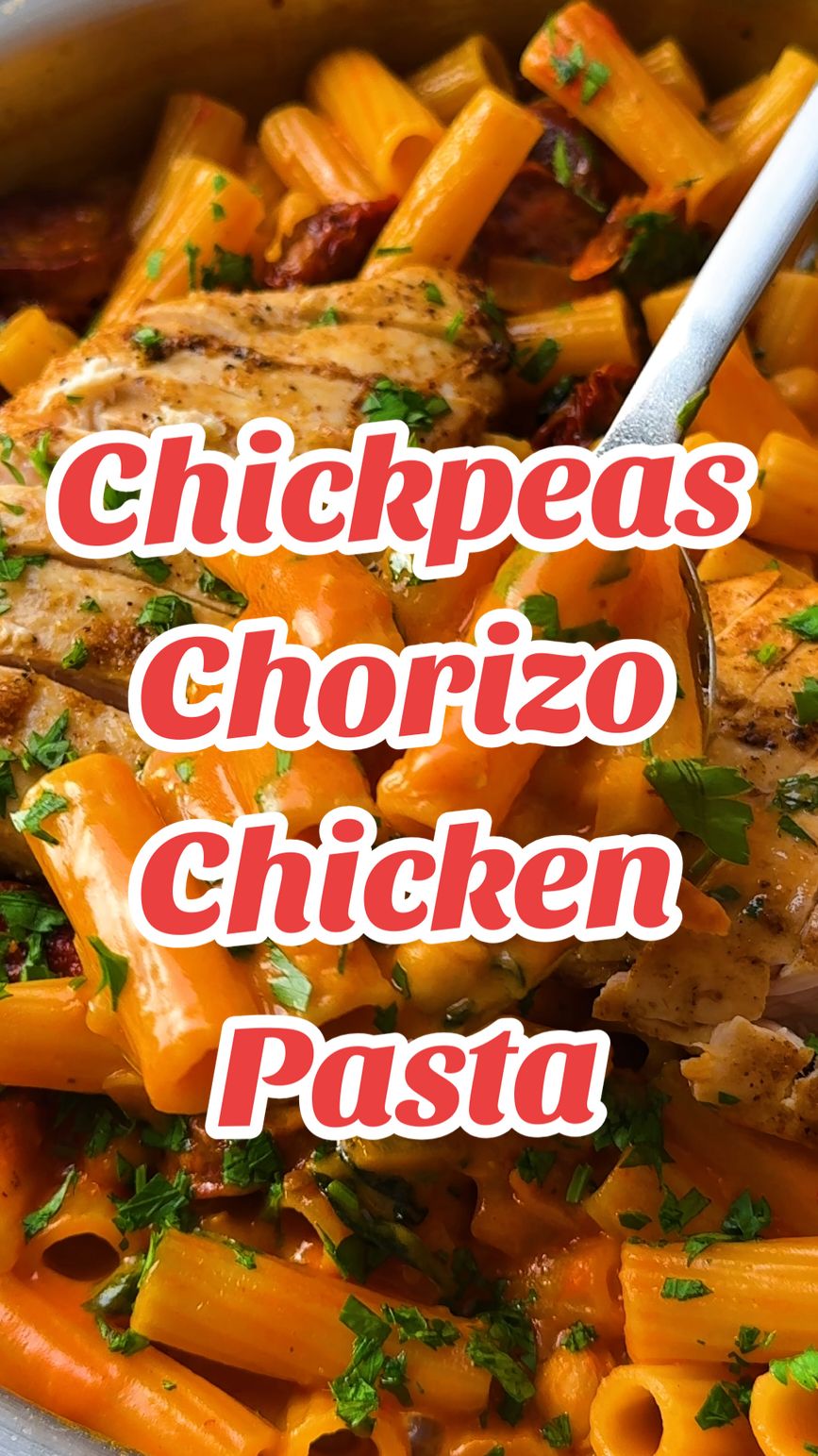 Chickpeas Pasta With Chorizo And Chicken🔥 This one is full of flavours, highly nutritious and delicious! You'll love it I promise! Full measurements and instructions are in my One Pot Cookbook 📝 Bon appétit ✨ #fyp #pasta #Recipe #tasty #FoodTok #FoodLover 
