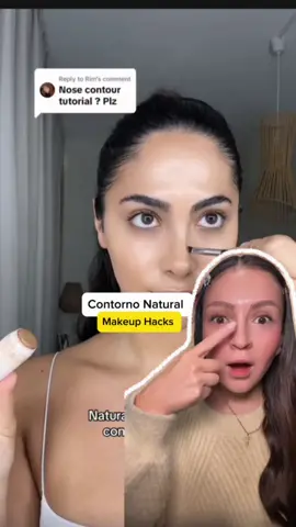 Tecnica de maquillaje con contorno de nariz para lograr un acabado natural 😱 #makeuphacks #makeuptips #trucosdemaquillaje #tipsdemaquillaje #contornodenariz #narizperfecta #narizrespingada 