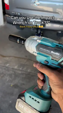 The answer is yes, you can use it on trucks. Very powerful and very affordable. 💪🏼💪🏼 #tiktokmademebuyit #tiktokshop #tools #drill #wrench #impactwrench #bluecollar #mechanic #tires 