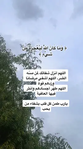 #اللهم_اشفي #اللهم_اشفي_مرضانا_ومرضى_المسلمين #اللهم_اشفي_كل_مّرَيَـضّ #دعاء_للمريض #الشفاء #الشفاء_العاجل_ان_شاء_الله #اللهم_انزل_شفاءك_على_كل_مريض #يارب #اللهم،اشفي،كل،مريض،يتألم #دعاء_المريض #دعاء #ادعيه #اللهم_امين_يارب_العالمين #fyp #viral #f #yfp #🤲🏻 #اللهم_انزل_شفاءك_لمن_مسه_الضر #اللهم_البسه_لباس_الصحه_والعافيه #اللهم_عافيتك_وشفائك_لكل_مريض #اللهم_عافي_جميع_المرضى #وماكان_الله_ليعجزه_من_شيئا #اللهم_ #صدقه_جاريه #صدقه_جاريه_لي_ولكم #دعواتكم_بالشفاء_العاجل #ربي_اشفي_جميع_مرضى_المسلمين #اللهم_رب_الناس_اذهب_الباس_اشف_انت_الشافي #دعاء_الشفاء #الثلاثاء 