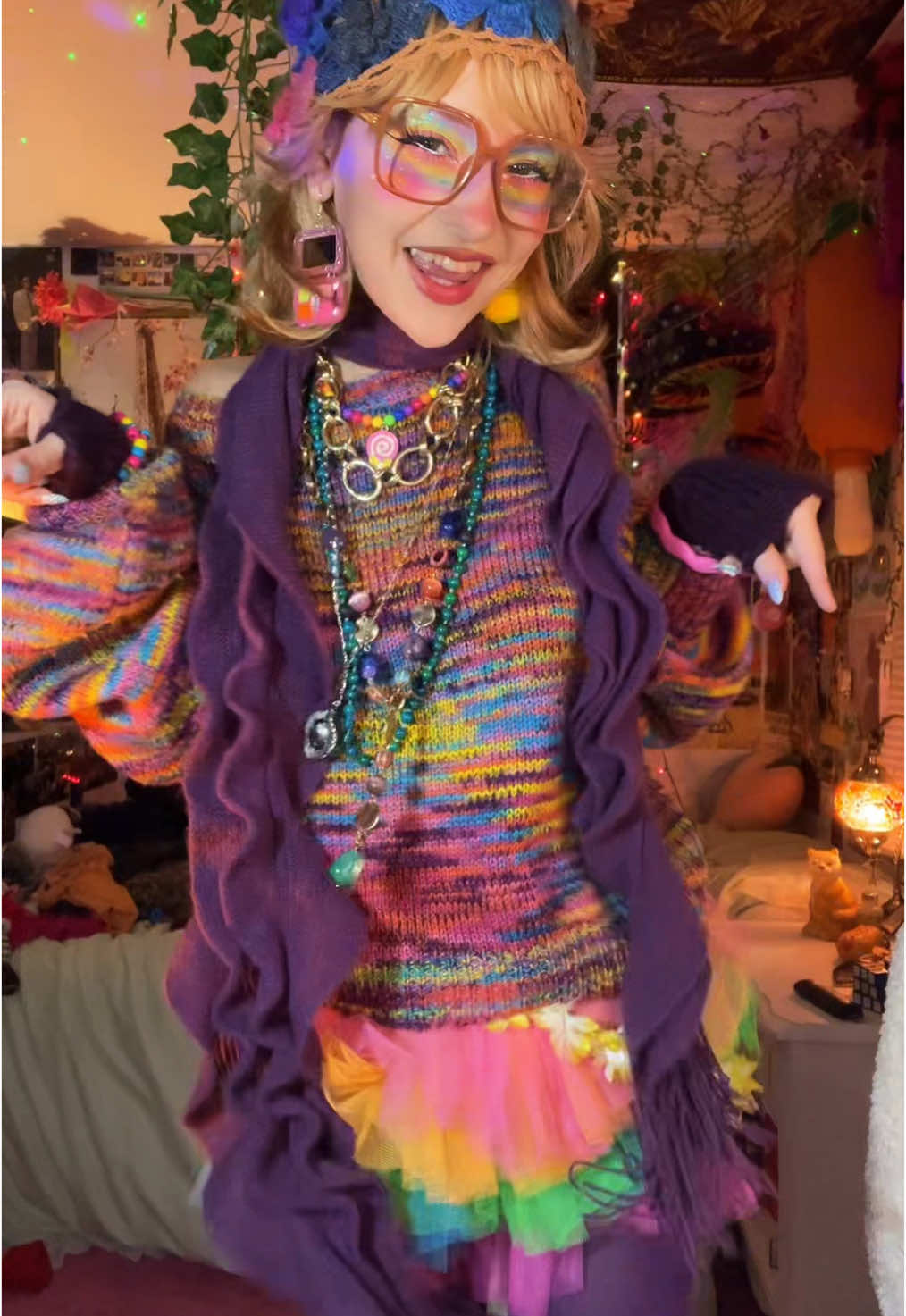 super colorful ootd🌈🎨🧶#OOTD #funkyfashion #whimsy #fashion #fitcheck 