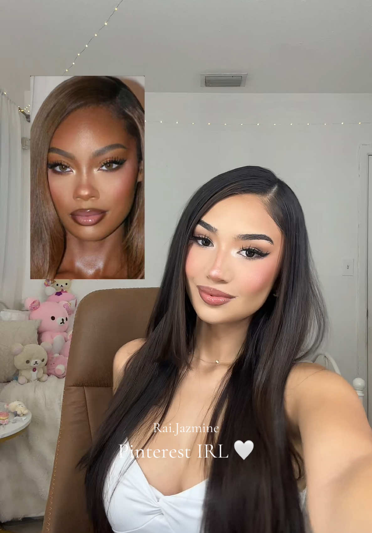 Recreating pinterest makeup looks 🤍 #makeup #makeuptutorial #glam #mua #grwm #pinterestmakeup 
