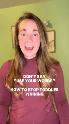 “Use your words!!!” is a common strategy to get kids to stop whining. But….it doesn’t work. Adding this demand onto an already dysregulated toddler doesn’t teach them what to do next time, it just further dysregulates them. Here’s what we can do instead. #toddlermom #momlife #behavior 