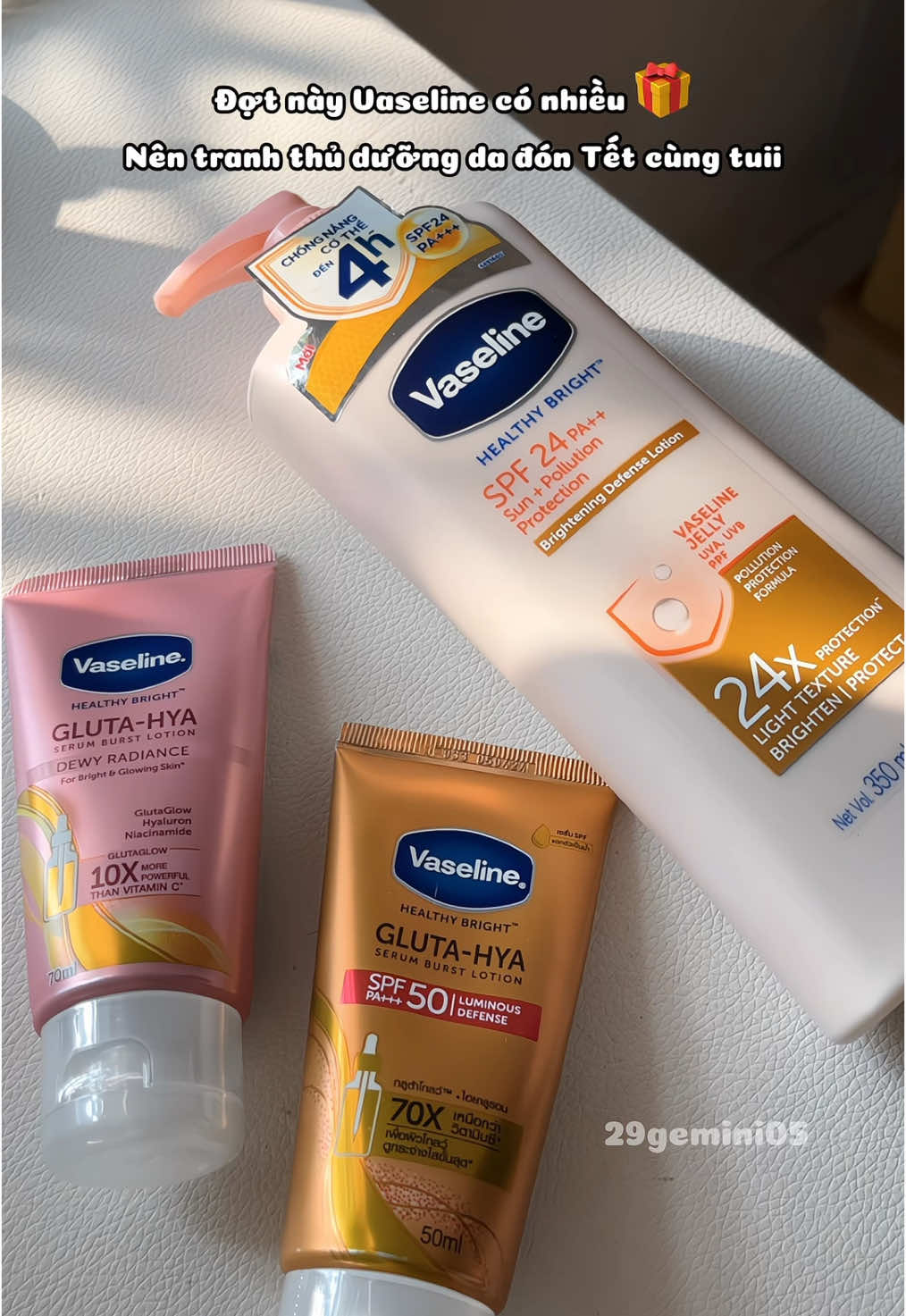 #vaseline #duongda #duongtrangda #duongtrangbody #kemduongtrangda #bodylotion #29gemini05 