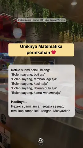 Itulah kenapa suami tidak boleh pelit terhadap istri. InsyaAllah rezekinya terus mengalir dan mengucur. Para suami perlu tau bahwa sedekah terbaiknya adalah nafkah kepada istri dan anak-anaknya, kalau suami lupa diingatkan baik-baik ya bu 🤍 #rezeki #suami #istri #nafkah #fyp 