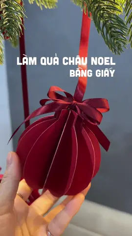 Cách làm quả châu noel bằng giấy..🌲 #momitrendii#noel#trangtrinoel#decor 